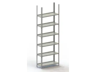 Schroefstelling Basisveld 1850x754x304mm 6legborden 95kg Ral7035 - 1