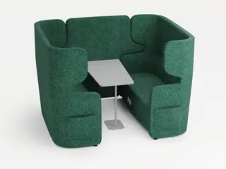Zitgroep,2Banken,Tafel,4-Zits,Geluidabsorberend,Stof Turkoois - 1