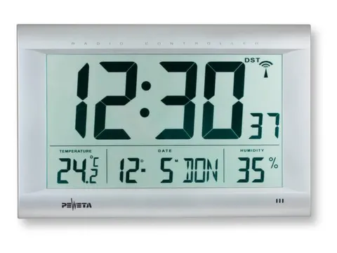 Digitale Radiowandklok Kunststof 270x410x43mm Lcd Cijfer H 120mm