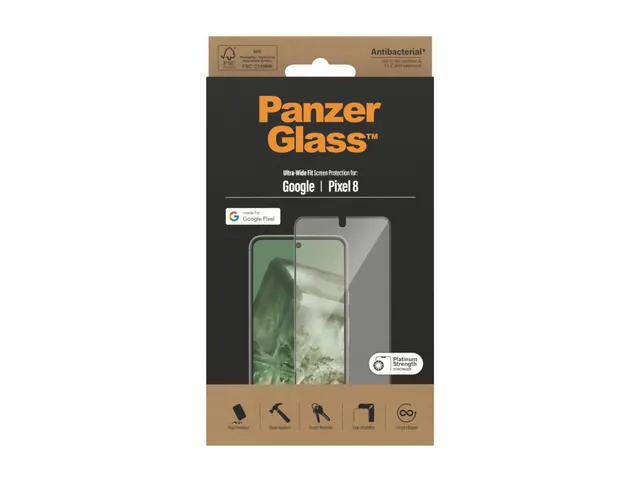 PanzerGlass Screen Protector Google Pixel 8 | Ultra-Wide Fit, Googl