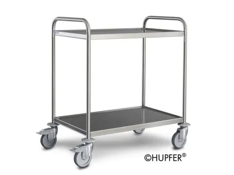 Kantinewagen RVS 2 etages draagverm. 80kg laadvlak 1000x600mm