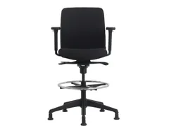 Loketstoel Stof Zwart met Doppen