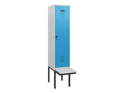locker met bank,HxBxD 1950x400x815mm,1vak,vak B 400mm,draaigrendel