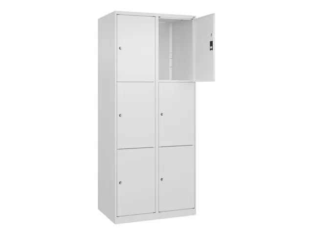 lockerkast,HxBxD 1850x800x500mm,2x3vakken,vak B 400mm,cil.-slot