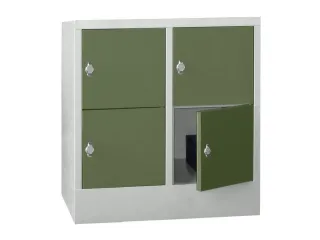 lockerkast,HxBxD 855x800x500mm,2x2vakken,RAL7035,front RAL6011 - 2