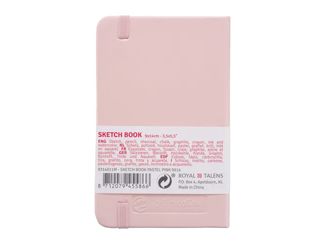 Schetsboek Talens Art Creation 80 witte vellen 140gr 90x140mm roze