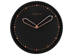 Wandklok NeXtime dia. 35 cm, polyresin, zwart