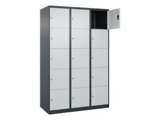 lockerkast,HxBxD 1850x1200x500mm,3x5vakken,vak B 400mm,cil.-slot - 1