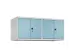 opzetkast,v. locker voor scheiding van kleding,4vak.,vak B 300mm