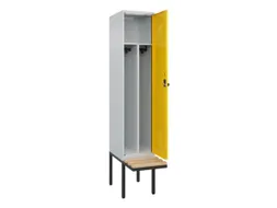 locker met bank,voor scheiding van kleding,HxBxD 2120x400x815mm,1vak