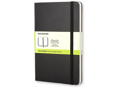 Notitieboek Moleskine large 130x210mm blanco hard cover zwart