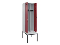 locker met bank,voor scheiding van kleding,HxBxD 2120x600x815mm,2vak