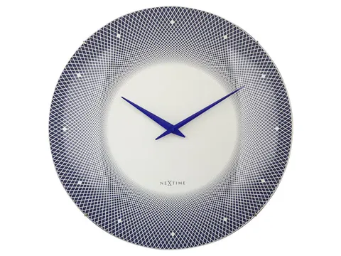 Wandklok Nextime dia 50cm bolvormig glas blauw kunststof Deep