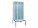 locker met bank,voor scheiding van kleding,HxBxD 2120x900x815mm,3vak