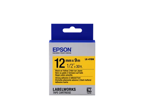 Strong Adhesive Tape - LK-4YBW Strng adh Blk/Yell 12/9