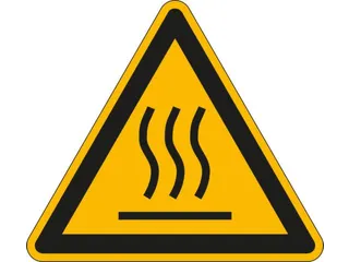 Waarschuwingsbord,Waarschuwing: Heet Oppervlak,Sticker,Folie - 1
