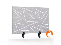 Akoestisch Bureaupaneel met patroon uitsnede 60x75cm Lichtgrijs