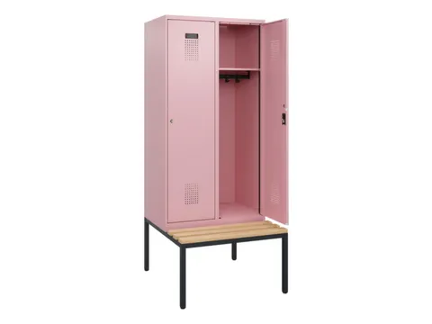 locker met bank,HxBxD 1950x800x815mm,2vak,vak B 400mm,cilinderslot