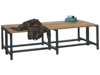 dubbele zitbank,LxD 2000x740mm,houten lijst beuken,onderstel RAL7016 - 2