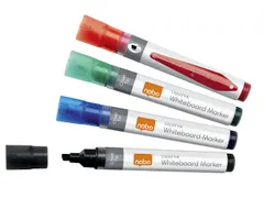 Whiteboardmarker Nobo Liquid ink schuin assorti 4mm 4st