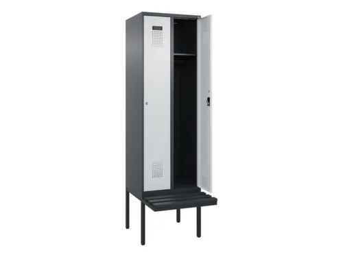 locker met bank,HxBxD 2120x600x815mm,2vak,vak B 300mm,cilinderslot