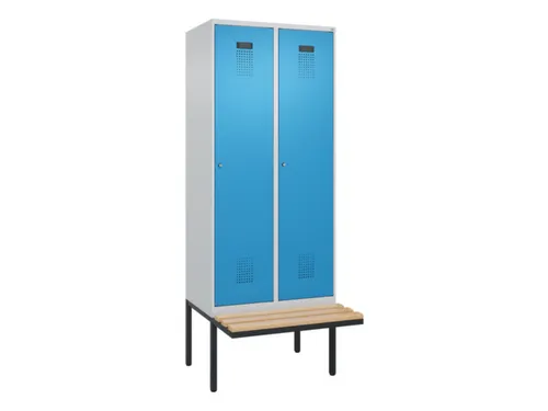 locker met bank,HxBxD 2120x800x815mm,2vak,vak B 400mm,cilinderslot