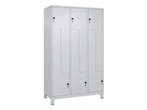Z-garderobekast,HxBxD 1950x1200x500mm,vak B 200/400mm,draaigrendel