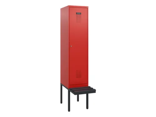 locker met bank,HxBxD 1950x400x815mm,1vak,vak B 400mm,cilinderslot