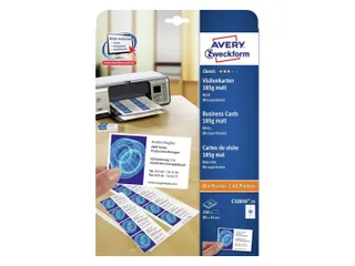 Visitekaart Avery Zweckform C32010-25 85x54mm 185gr 250 stuks - 3