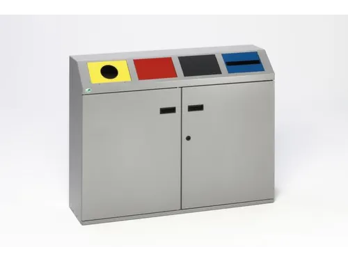 Afvalverzamelstation 4X50 Liter Romp Zilverkleurig