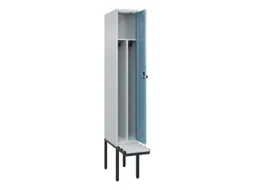 locker met bank,voor scheiding van kleding,HxBxD 2120x300x815mm,1vak