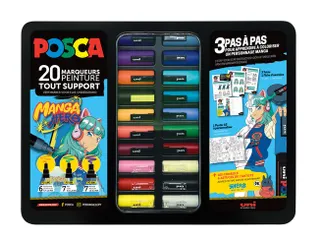 Paintmarker Uni POSCA Manga Hero assorti koffer 20 stuks - 3