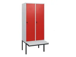 locker met bank,HxBxD 1950x800x815mm,2vak,vak B 400mm,draaigrendel