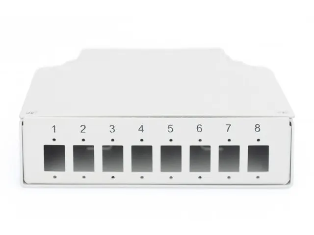 DIN-rail splitterbox voor 8 LC/DX-adapters Grijs