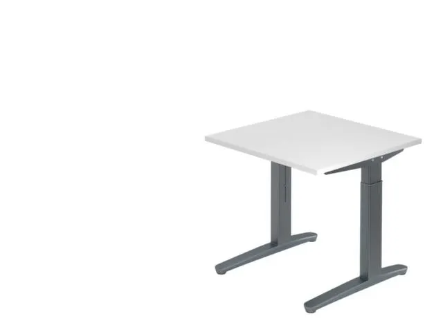 In hoogte verstelbaar bureau,HxBxD 680-850x800x800mm,blad wit