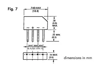 Gelijkrichter 250V-1.5A (B250C-2300-1500) - 1