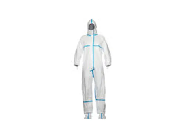Overall Tyvek 600 Plus wit, blauw gestreept Maat M