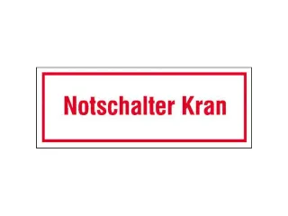 aanwijzingsbord,Noodschakelaar kraan,PVC,rood/wit,om te verlijmen - 1