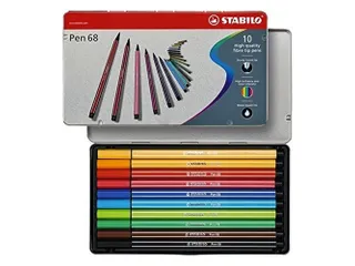 Viltstift STABILO Pen 68/10 Arty medium assorti blik à 10 stuks - 1