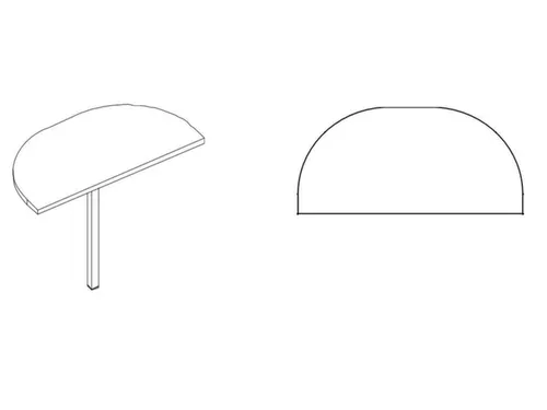 aanbouwtafel,i.h.v.,HxBxD 720-840x1200x600mm,halfrond,MP-lichtgrijs
