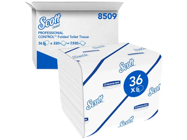 Toiletpapier Scott Control gevouwen 2-laags wit 8509 Pallet