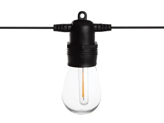 Led Lichtsnoer Solar 15 Warm Witte Lampen Zwarte Draad