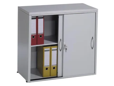 Schuifdeurkast 720x800x400mm 1 Legbord 1 Afdekplaat Afdekplaat Ral7035