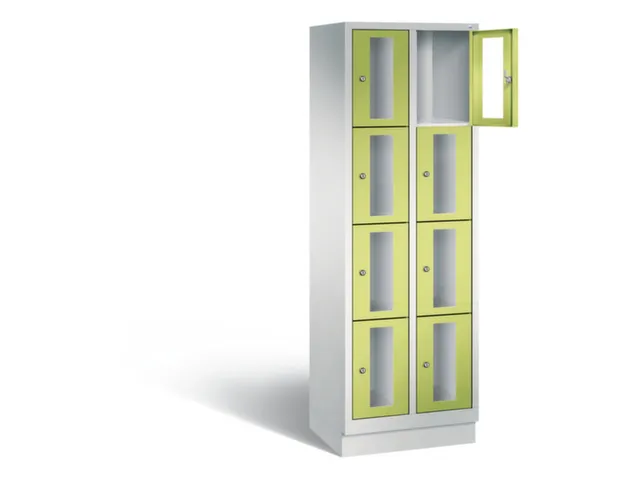 Lockerkast 1800x610x500mm 2x4 vakken Cilinderslot, Sokkel, RDS1108060