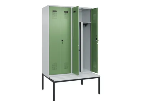 PBM-locker met bank,HxBxD 2120x1200x815mm,4vak,vak B 300mm