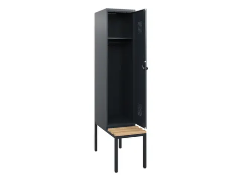 locker met bank,HxBxD 1950x400x815mm,1vak,vak B 400mm,draaigrendel