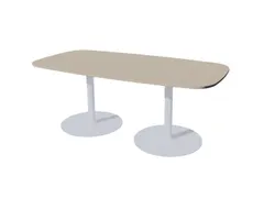 Linesto vergadertafel 200x100 deens ovaal lichtgrijs 25mm alu