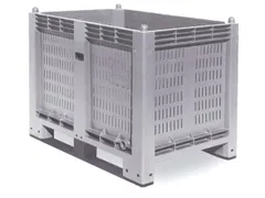 Stapelcontainer Pp 850x1200x800mm 550 liter Wanden Gesleufd Grijs