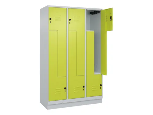 Z-garderobekast,HxBxD 1950x1200x500mm,vak B 200/400mm,draaigrendel