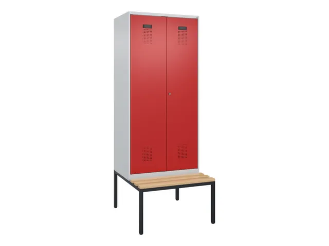 locker met bank,voor scheiding van kleding,HxBxD 2120x800x815mm,2vak